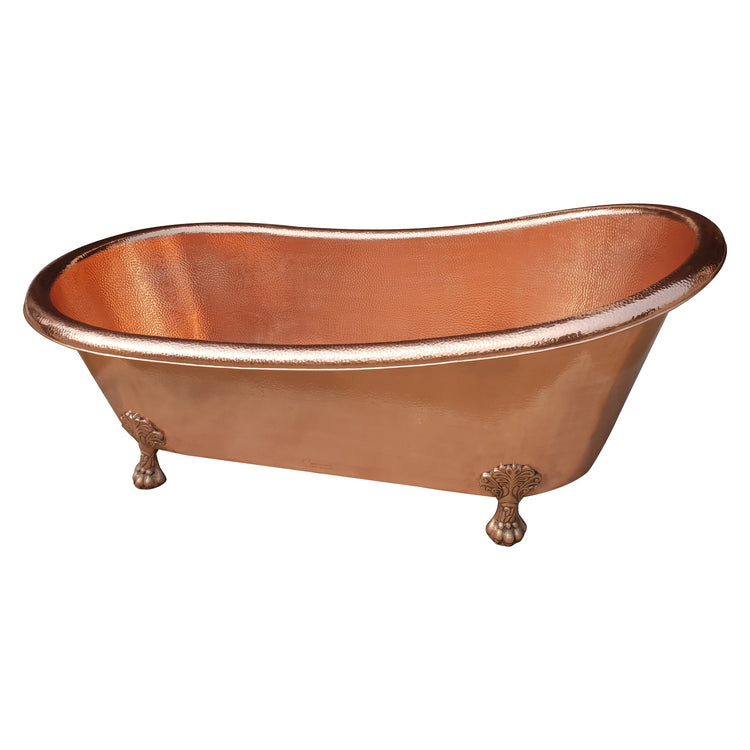 Clawfoot Copper Tub Hammered Single Slipper